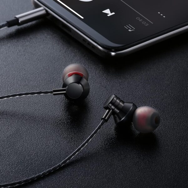 Wired Earbuds Headphones with Microphone Stereo Bass Earphones Noise Isolation in-Ear Headset Compatible with All Smartphones Tablets iPod IPad MP3 Player That with 3.5 mm Interface(Black) - Image 4