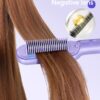 Wavytalk Hair Straightener Brush, Sleek Sweep Ionic Straightening Brush with 6 Temperature Adjust, Anti-Scald Ceramic Straightening Comb Fast Heating for Home Salon, Dual Voltage, Purple. - Image 6