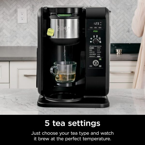 Ninja Hot and Cold Brewed System, Tea & Coffee Maker, with Auto-iQ, 6 Sizes, 5 Styles, 5 Tea Settings, 50 oz Thermal Carafe, Frother, Coffee & Tea Baskets, Dishwasher Safe Parts, Black, CP307 - Image 6