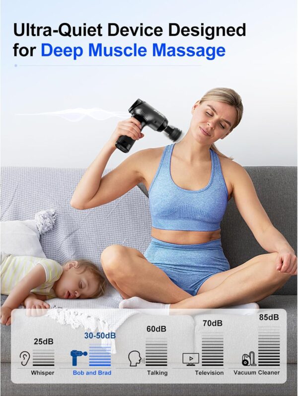 BOB AND BRAD T2 Massage Gun, Percussion Muscle Massage Gun Deep Tissue with 10MM Amplitude, Upgraded 4000 mah Battery Handheld Electric Massager for Athletes Pain Relief, FSA and HSA Eligible - Image 4