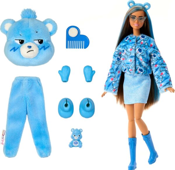 Barbie Cutie Reveal Care Bears Series Doll & Accessories Set with Grumpy Bear Costume & 10 Surprises Including Color Change & Mini Bear - Image 6