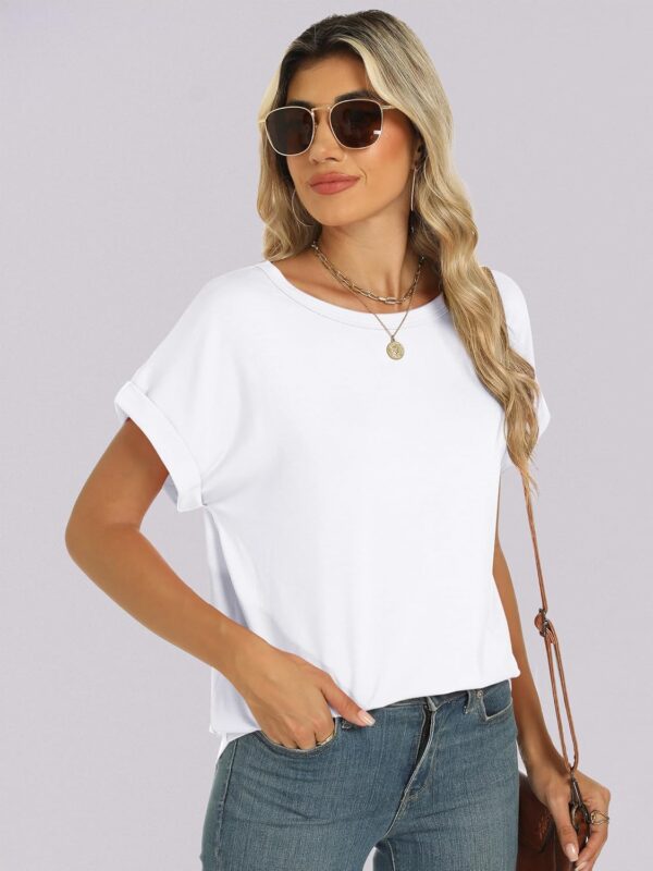 ANRABESS Womens Oversized Tops Summer Short Sleeve T Shirts Basic Solid Boxy Tee Casual Workout Going Out Outfits 2025 Spring - Image 5