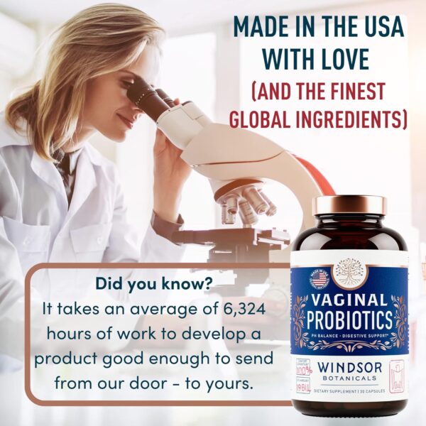 Vaginal Probiotics for Women - 19Bil CFU Lactobacillus Salivarius Probiotic for PH Balance, Digestive, Gut Health - Feminine Balance Complex Probiotics for Women BV Support Supplements - 30 Capsules - Image 6