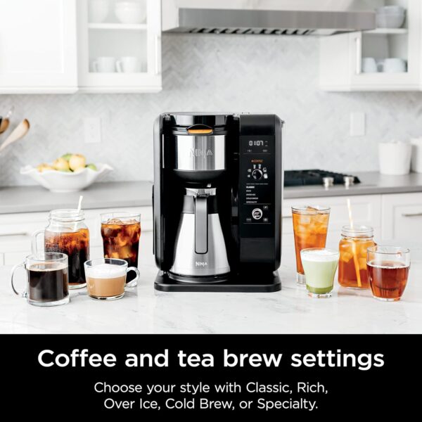 Ninja Hot and Cold Brewed System, Tea & Coffee Maker, with Auto-iQ, 6 Sizes, 5 Styles, 5 Tea Settings, 50 oz Thermal Carafe, Frother, Coffee & Tea Baskets, Dishwasher Safe Parts, Black, CP307 - Image 2