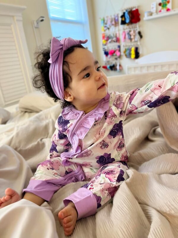 Infant Newborn Baby Girl Clothes Onesies for Baby Girl Long Sleeve Ruffle Baby Clothes with Headband - Image 3