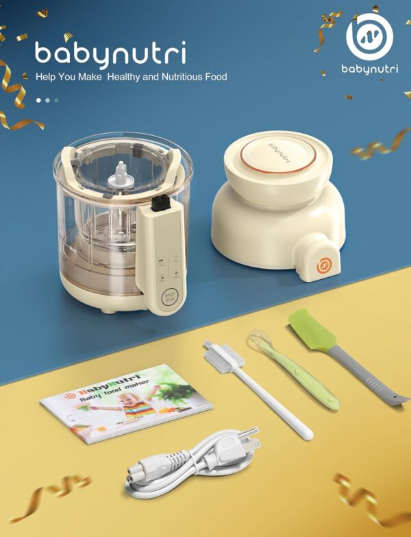 Auto Baby Food Maker, Glass Baby Food Mills, Baby Blender & Steamer and Puree Maker with Auto Cooking, Easy Cleaning, Dishwasher Safe, Cook at Home, Touch Screen Control - Image 7