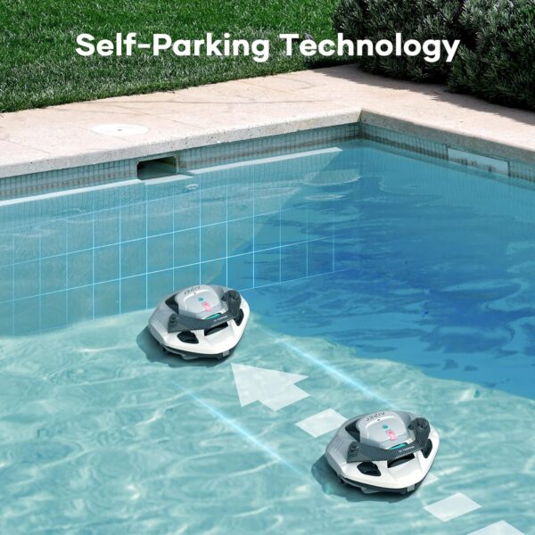 AIPER Cordless Robotic Pool Vacuum, Self-Parking Technology, Portable, Ideal for Above-Ground Flat Pool up to 40 Feet, White - Image 4