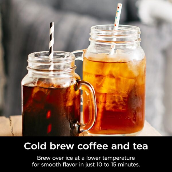Ninja Hot and Cold Brewed System, Tea & Coffee Maker, with Auto-iQ, 6 Sizes, 5 Styles, 5 Tea Settings, 50 oz Thermal Carafe, Frother, Coffee & Tea Baskets, Dishwasher Safe Parts, Black, CP307 - Image 3