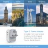 US to UK Plug Adapter, TESSAN Type G Ireland Travel Adaptor with 4 Electrical Outlet 3 USB Charger, USA to England Scotland London Dubai Hong Kong Singapore Kenya British Malaysia Tanzania - Image 4