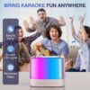 Mini Karaoke Machine for Kids Adults, Portable Bluetooth Speaker with 2 Wireless Mics & LED Lights, Holiday Birthday Gifts Toys for Girls/Boys Ages 3, 4, 5, 6, 7, 8, 9, 10, 11, 12+, Beige - Image 7