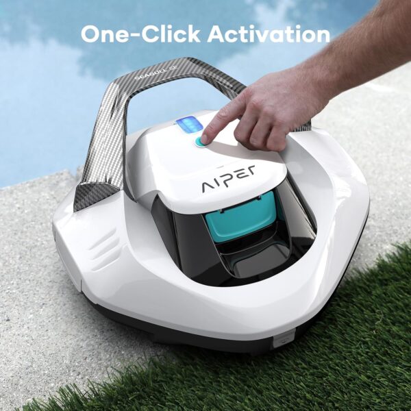 AIPER Cordless Robotic Pool Vacuum, Self-Parking Technology, Portable, Ideal for Above-Ground Flat Pool up to 40 Feet, White - Image 7