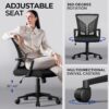Yaheetech Mesh Office Chair Swivel Rolling.Adjustable Computer Desk Chairs ErgonomicGaming Chair for Home Office/Work/Study, Black - Image 8