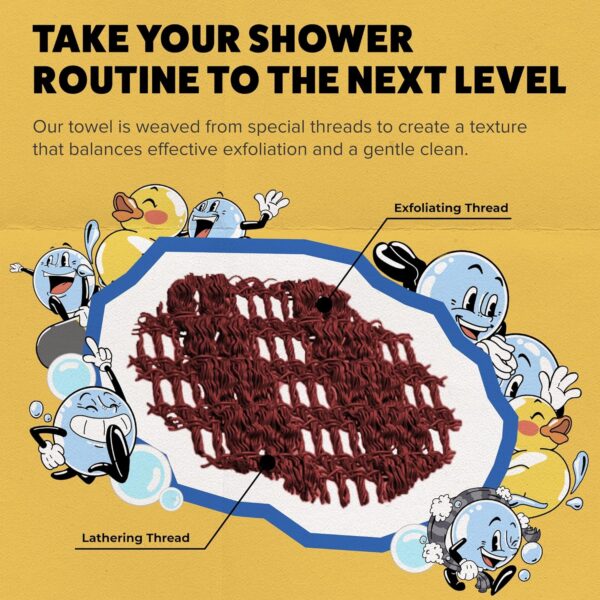 GOSHI Exfoliating Shower Towel - Rip-Resistant Exfoliating Washcloth for All Skin Types - Brick Red - Made in Japan - Image 5