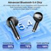 Wireless Earbuds, Bluetooth Headphones V5.4 Stereo Bass Ear buds with ENC Noise Cancelling Mics, 40H Bluetooth Earbuds with LED Display Charging Case, IP7 Waterproof Earphones for Android iOS, Black - Image 3