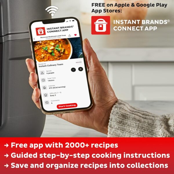 Instant Pot Pro Crisp 11-in-1 Air Fryer and Electric Pressure Cooker Combo with Multicooker Lids that Air Fries, Steams, Slow Cooks, Sautés, Dehydrates, & More, Free App With Over 800 Recipes, 8 Quart - Image 7