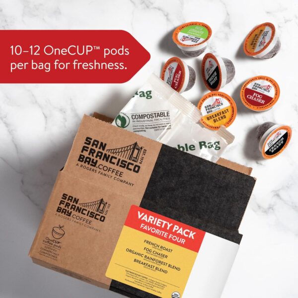 San Francisco Bay Compostable Coffee Pods - Original Variety Pack (80 Ct) K Cup Compatible including Keurig 2.0, French, Breakfast, Fog, Organic Rainforest - Image 5