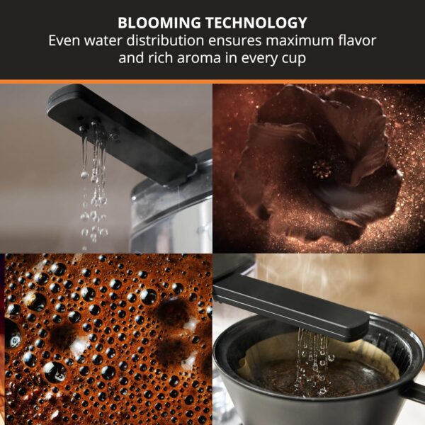 KRUPS Essential Brewer 8 Cup Drip Coffee Maker Machine SCA-Certified, Blooming Technology, Barista-Quality Precise Brewing, Stainless Steel Design and Aroma Tube, Easy to Clean Dishwasher Safe, Silver - Image 3