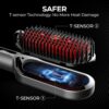 TYMO Hair Straightener Brush - Upgraded Ionic Plus Straightening Brush with Dense Bristles, 16 Temps, Dual Voltage | Ceramic Hot Comb for Women | Flat Iron for Thick Curly Hair - Image 2