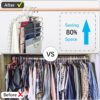 Magic Pants Hangers Space Saving - 2 Pack for Closet Multiple Layers Multifunctional Uses Rack Organizer for Trousers Scarves Slack (2 Pack with 10 Metal Clips) - Image 2