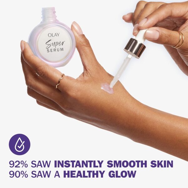 Olay Super Serum - Vitamin C & E, Niacinamide, Collagen Peptide, AHA - Glass Skin Care for Face - Brightening, Hydrating, Firming, Evens Tone, Smooths Fine Lines, Dark Spot Reduction, 1.0 Oz - Image 6