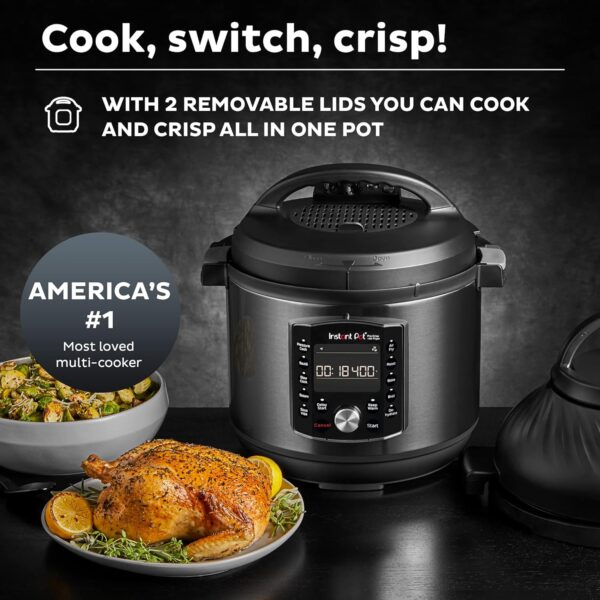 Instant Pot Pro Crisp 11-in-1 Air Fryer and Electric Pressure Cooker Combo with Multicooker Lids that Air Fries, Steams, Slow Cooks, Sautés, Dehydrates, & More, Free App With Over 800 Recipes, 8 Quart - Image 2
