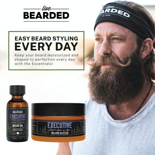 Live Bearded Beard Oil and Butter Grooming Kit - Made in the USA - All-Natural Ingredients with Shea, Argan, Jojoba - Growth Support | Straight Up Unscented - Fragrance-Free - Image 3