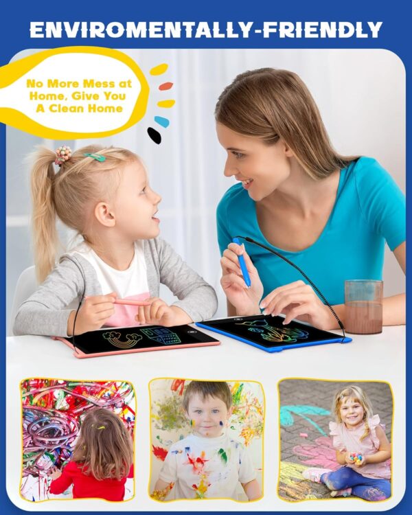 bravokids 2 Pack LCD Writing Tablet with Stylus, 8.5 inch Colorful Doodle Board Drawing Pad for Kids, Travel Games Activity Learning Toys, Birthday Gift for Age 3 4 5 6 7 8 Year Old Boys Girls - Image 6