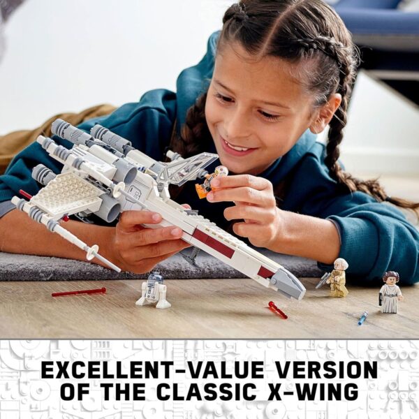 LEGO Star Wars Luke Skywalker's X-Wing Fighter 75301 Building Toy Set - Princess Leia Minifigure, R2-D2 Droid Figure, Jedi Spaceship from The Classic Trilogy Movies, Great Gift for Kids, Boys, Girls - Image 2