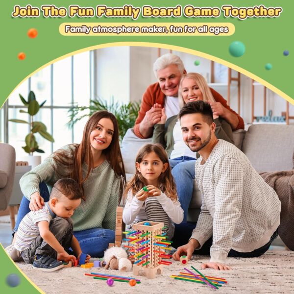 Montessori Game Wooden Board Game, 42 Colorful Wooden Sticks Dice Game Math Educational Toys for 3 4 5 6 Years Old, Fine Motor Skills Toys & Counting Toy Family Game Travel Toys Gifts for Kids - Image 6