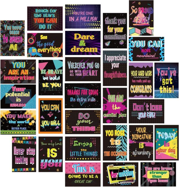 120 Pcs Inspirational Encouragement Quote Cards Motivational Kindness Appreciation Gratitude Business Cards Note Cards Mini for Employee, Students, Teachers, Kids, Family, 30 Styles