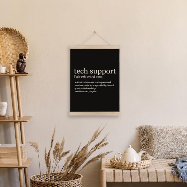 HRQKO Tech Support Definition Poster Hanger Frame, Modern Minimalist Tech Support Wall Art with Wooden Frames, Tech Support Gifts for Men, Black Wall Hanging Decor for Men Office Home Room,12x16 inch - Image 2
