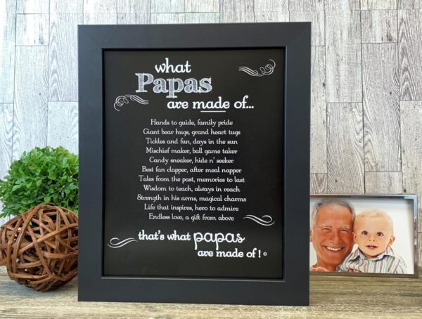 Papa Chalkboard Frame - Gift for Papa for Father's Day, Birthday, Birth of Grandchild - Made in USA - Image 3