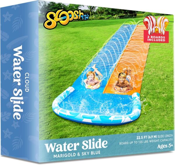 JOYIN 22.5ft Water Slides and 2 Bodyboards, Lawn Water Slide Summer Slip Waterslides Water Toy with Build in Sprinkler for Backyard Outdoor Water Fun for Kids - Image 7