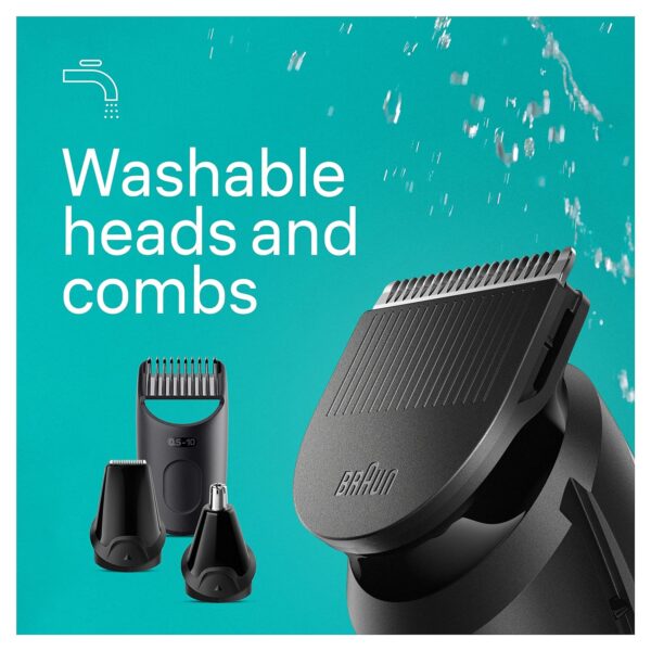Braun All-In-One Style Kit Series 3 3450, 5-in-1 Trimmer for Men with Beard Trimmer, Ear & Nose Trimmer, Hair Clippers & More, Ultra-Sharp Blade, 40 Length Settings and Washable - Image 8
