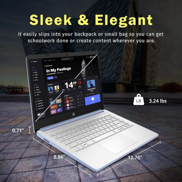 HP 14" HD Anti-Glare Laptop, Intel Processor N150, 16GB RAM, 288GB Storage(128GB SSD+160GB Docking Station Set), Intel Graphics, 1 Year Office 365, Fast Charge, Wi-Fi 6, Win 11 S, Blue - Image 8