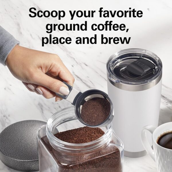 Hamilton Beach The Scoop Single Serve Coffee Maker & Fast Grounds Brewer for 8-14oz. Cups, Brews in Minutes, Black (47620), Next Gen - Image 2