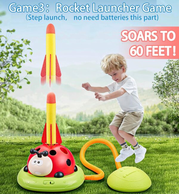 Powza 3 in 1 Musical Jump, Toss Ring Game and Stomping Launch Rocket Launcher for Kids Outdoor Toys With Remote Control, Indoor Outside Toys for Ages 4-8 5-7 8-13 Gifts - Image 5