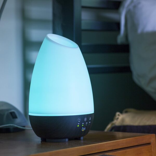 HealthSmart 500ML Essential Oil Diffuser for Large Rooms, Cool Mist Humidifier and Aromatherapy Diffuser, Adjustable Timer, Mist Mode and 7 LED Light Colors, White (Pack of 1) - Image 3