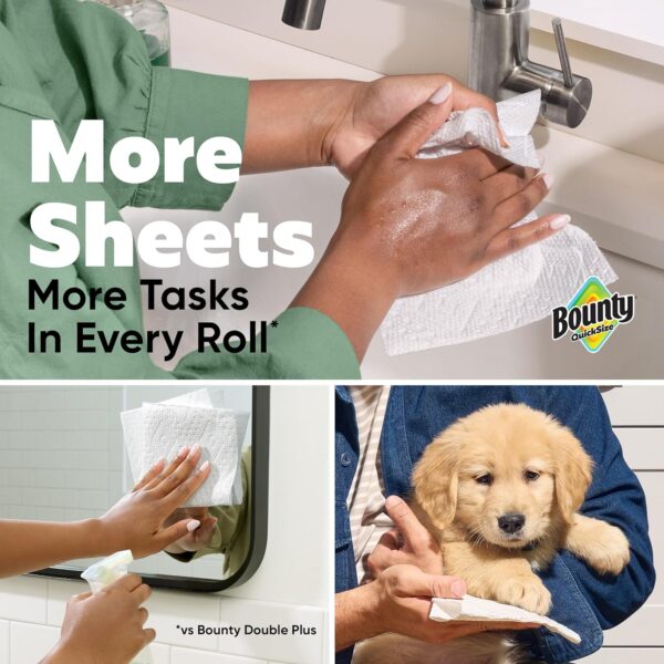 Bounty Paper Towels Quick Size, White, 16 Family Rolls = 40 Regular Rolls (Packaging May Vary) - Image 4