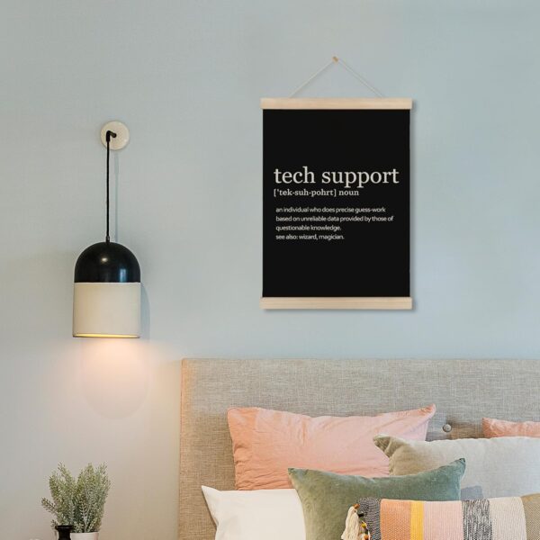 HRQKO Tech Support Definition Poster Hanger Frame, Modern Minimalist Tech Support Wall Art with Wooden Frames, Tech Support Gifts for Men, Black Wall Hanging Decor for Men Office Home Room,12x16 inch - Image 6
