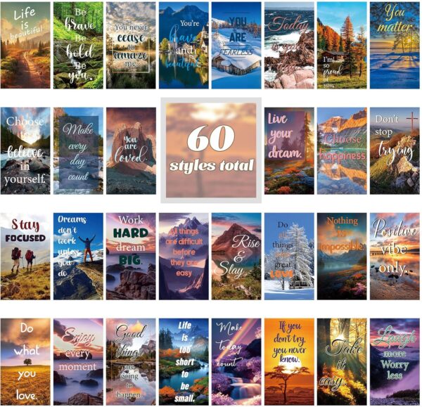 Jinei 300 Inspirational Affirmation Cards Positive Motivational Cards Small Mini Encouragement Quotes for Women Mother's Day Church(Scenery Style) - Image 7