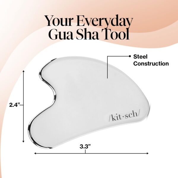Kitsch Stainless Steel Gua Sha Facial Tools, Lymphatic Drainage Massager for Face, Chin & Jawline Sculpting, Body Guasha Tool for Muscle Tension, Skin Care Gift for Mom Women - Image 4