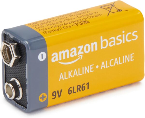 Amazon Basics 4-Pack 9V Alkaline Batteries, 5-Year Shelf Life - for Smoke/CO Detector, Electronics & Audio - Image 2