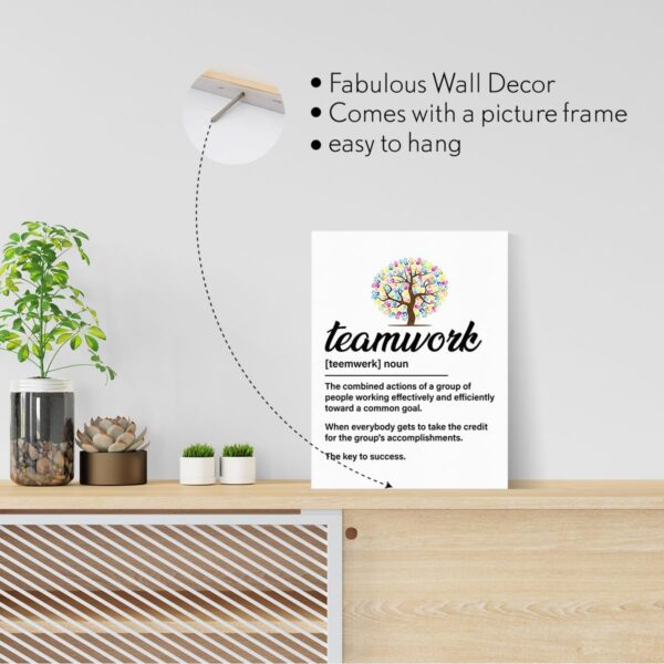 NGAEAK Office Wall Decor Canvas Painting Framed Wall Art Decor for Home Office, Teamwork Definition Canvas Print - Image 4