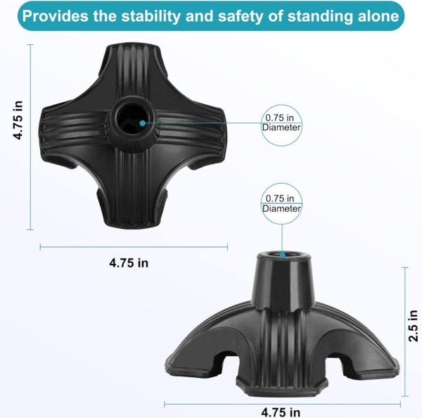 Cane Tip-Rubber Crutch Tips for Canes and Also Underarm Canes, Rubber Replacement Foot Pad for Walking Canes - Image 2