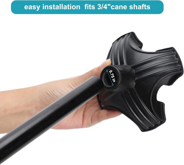 Cane Tip-Rubber Crutch Tips for Canes and Also Underarm Canes, Rubber Replacement Foot Pad for Walking Canes - Image 3