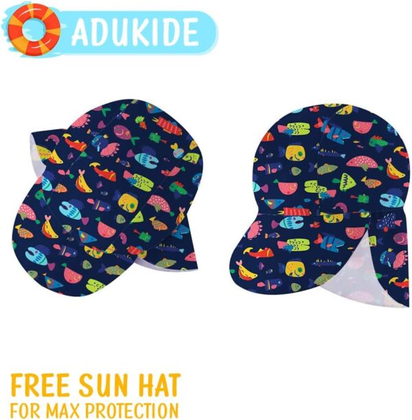 ADUKIDE Baby Boys Swimsuit Summer Beach Rash Guard Swimwear One Piece Sunsuit with Sun Hat 3-24 Months - Image 4