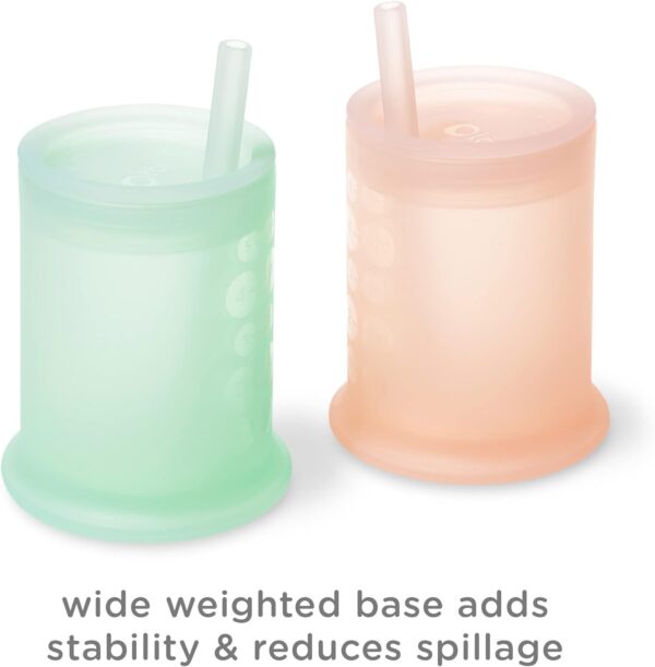 Olababy Silicone Training Cup with Straw Lid | Babies Water Drinking Cup | 6+ Mo Infant To 12-18 Months Toddler | Sippy Cup For Kids & Smoothie Cup | Baby Led Weaning (Mint, 5 oz) - Image 6