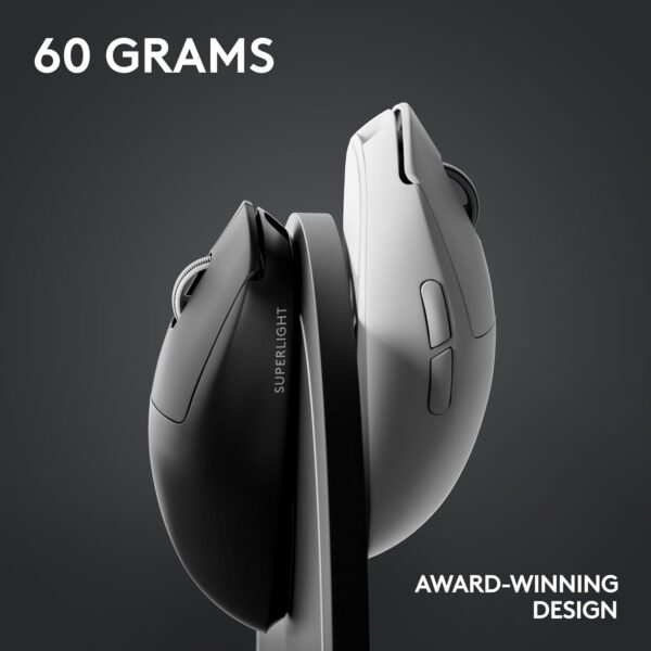 Logitech G PRO X SUPERLIGHT 2 Wireless Gaming Mouse, 60g Pro-Grade with 5 Programmable Buttons, 44k DPI Sensor, 8kHz Report Rate, USB-C Charging for PC/Mac - Black - Image 8