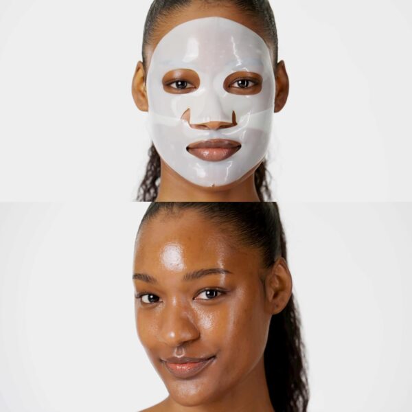 THE FACE SHOP Vita-Toning Vegan Collagen Face Mask, Korean Glass Skin Essential, Hydrogel Mask for Moisturizing & Skin Elasticity, Improves Uneven Tone, 4EA - Image 2